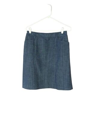 J. Crew Blue Stretch Denim Midi Pencil Skirt Size 6